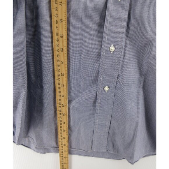 VINTAGE Paul Stuart Shirt 16 Button Up Micro Houndstooth Large USA - Picture 4 of 10